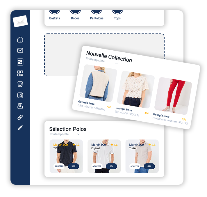 Email builder Drag & Drop Mailizio